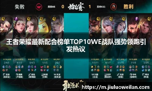王者荣耀最新配合榜单TOP10WE战队强势领跑引发热议