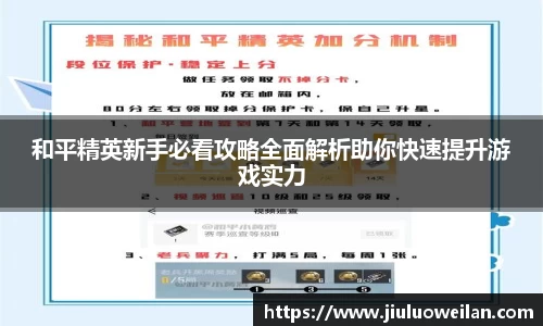 和平精英新手必看攻略全面解析助你快速提升游戏实力